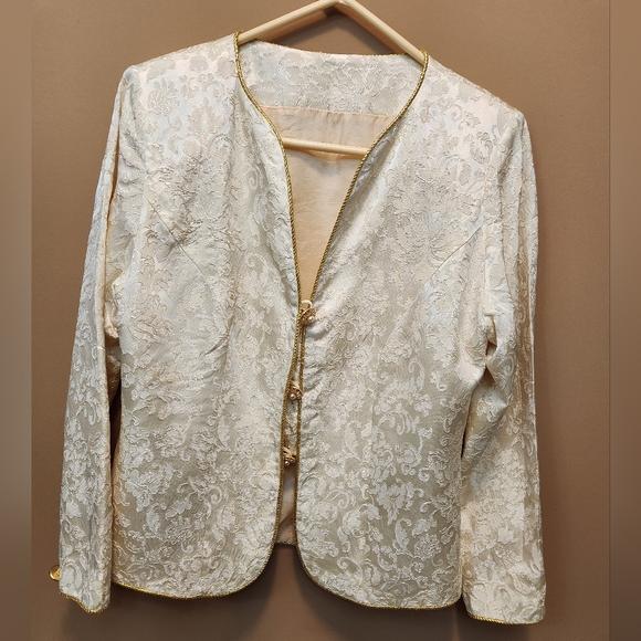 Vintage Jacket, Brocade Fabric, lined, handmade - Picture 1 of 8